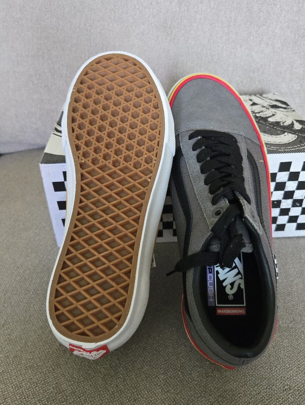 Vans Skate Old Skool Rasta Grey Women 9 Popcush Low 062026 - Picture 6 of 8